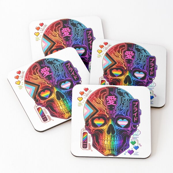 Item preview, Pride Neon Cyber Skull designed and sold by Terra Nova Collective.
