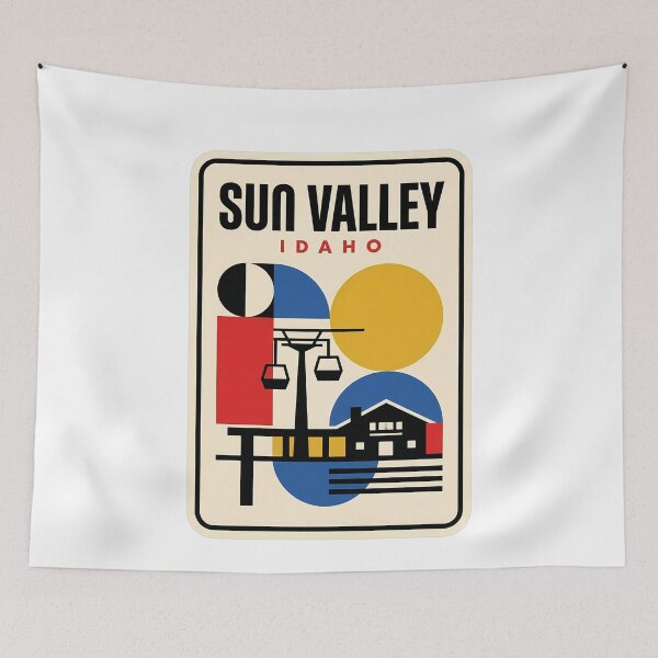 Item preview, Sun Valley Idaho Retro Geometric Ski Scene designed and sold by k3rstman1.