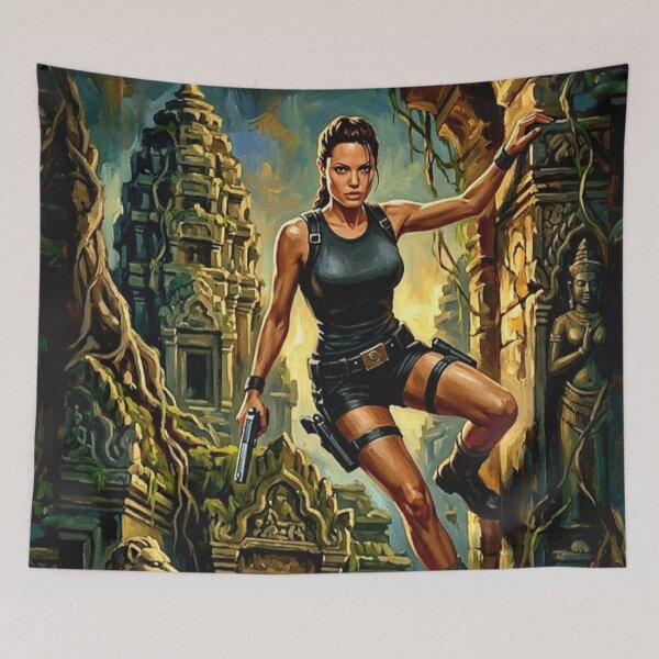 Item preview, Lara Croft Tomb Raider Retro Action Movie Art Poster designed and sold by Art's Diner.