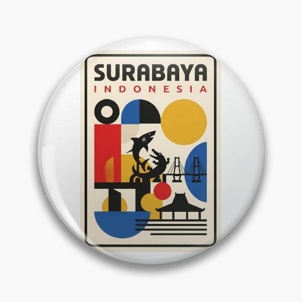 Item preview, Surabaya Indonesia Retro Travel Shark and Crocodile designed and sold by k3rstman1.