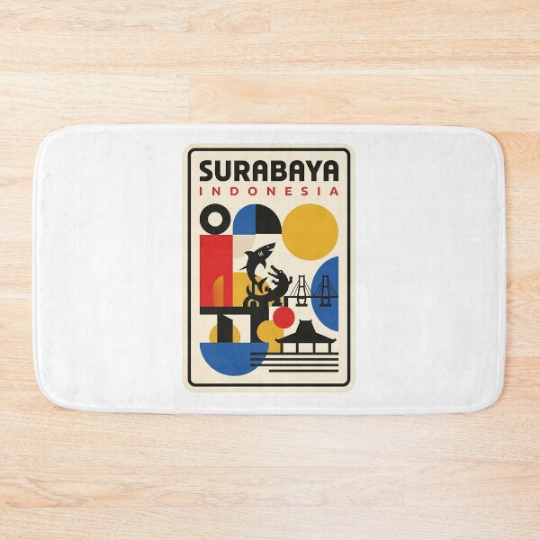 Item preview, Surabaya Indonesia Retro Travel Shark and Crocodile designed and sold by k3rstman1.