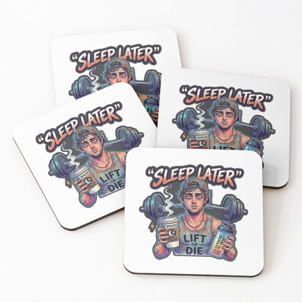 Item preview, Sleep Later Lift or Die – Funny Tired Gym Shaker Pre-Workout Graphic designed and sold by Northern Glow Art.