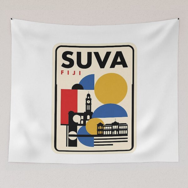 Item preview, Vintage Suva Fiji Bauhaus Geometric Landmarks designed and sold by k3rstman1.
