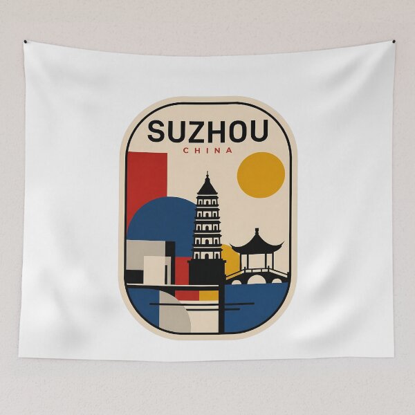 Item preview, Retro Suzhou China Travel Pagoda Landscape designed and sold by k3rstman1.