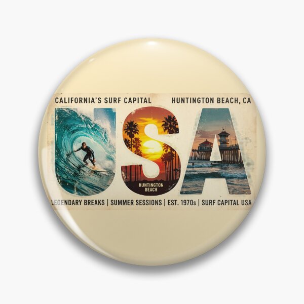 Item preview, Vintage Huntington Beach Surf T-Shirt California Surf Capital USA Retro Graphic designed and sold by MCVersa2026.