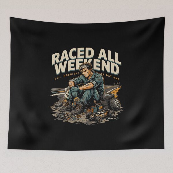 Item preview, Raced All Weekend - RC Racing Vintage Funny designed and sold by No Excuses Supply.