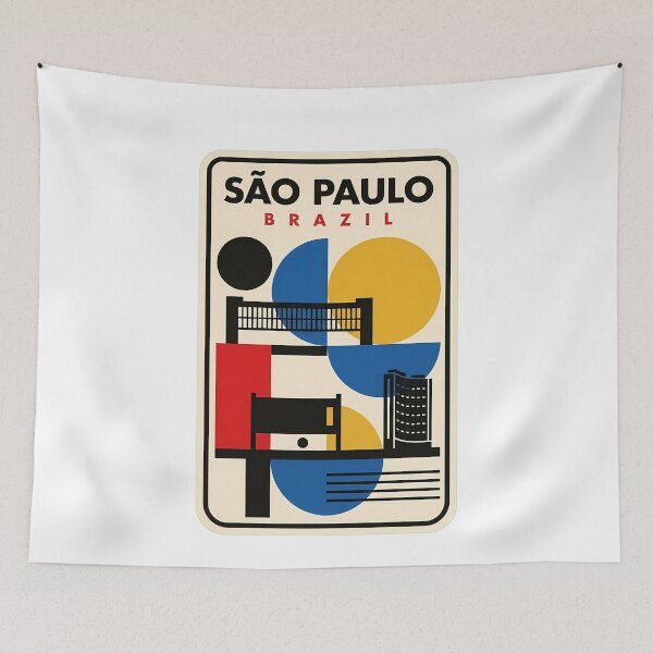Item preview, Retro Sao Paulo Brazil Geometric Cityscape designed and sold by k3rstman1.