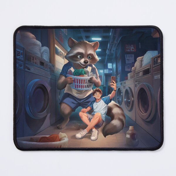Item preview, Magical Encounter – Giant Raccoon Laundry Day Selfie designed and sold by ZKOZKOHI.