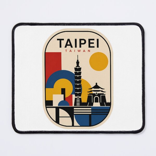 Item preview, Taipei Taiwan Landmarks Retro Geometric Travel Badge designed and sold by k3rstman1.