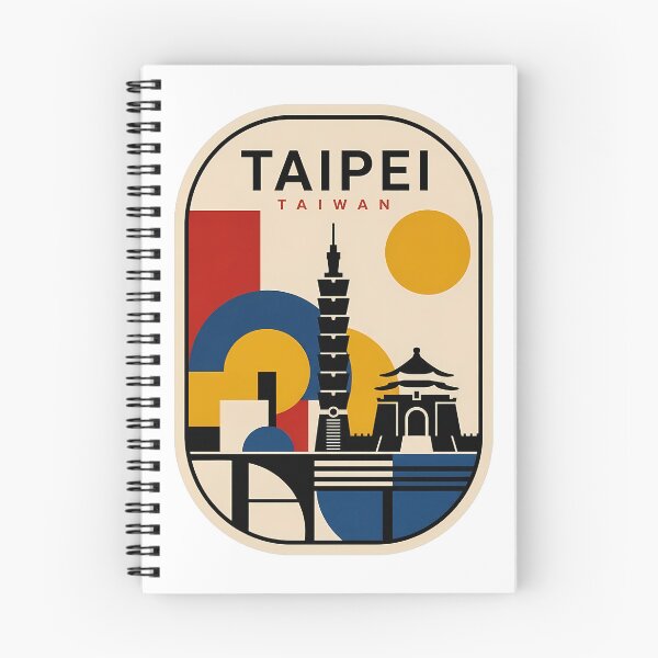 Item preview, Taipei Taiwan Landmarks Retro Geometric Travel Badge designed and sold by k3rstman1.