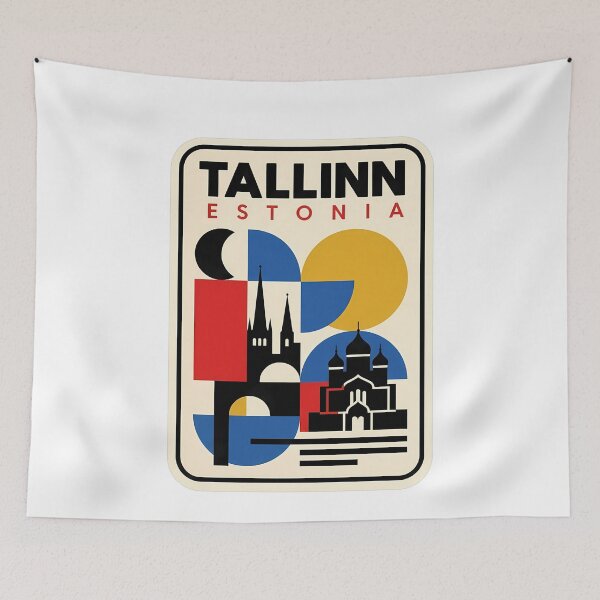 Item preview, Horizonte geométrico retro del casco antiguo de Tallin, Estonia designed and sold by k3rstman1.