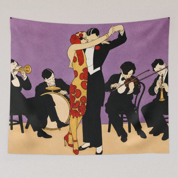 Item preview, Art Deco Tango Dancers Illustration for Vintage Wall Art Lovers designed and sold by RickE.