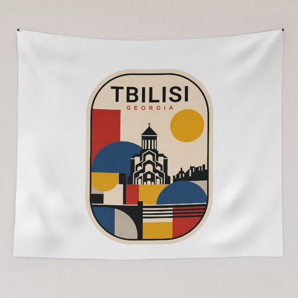 Item preview, Tbilisi Georgia Abstract Geometric Cityscape designed and sold by k3rstman1.