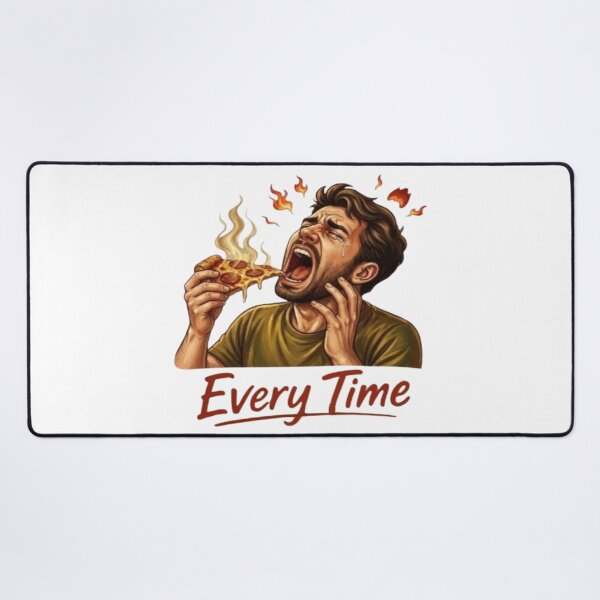 Item preview, Every Time Hot Pizza Burn – Funny Crying Guy Eating Spicy Slice Graphic designed and sold by Northern Glow Art.