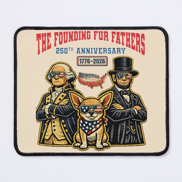 Item preview, The Founding Fur Fathers Funny Chihuahua 4th of July George Washington & Lincoln America 250th anniversary 1776 - 2026 designed and sold by Youngkev-arts.