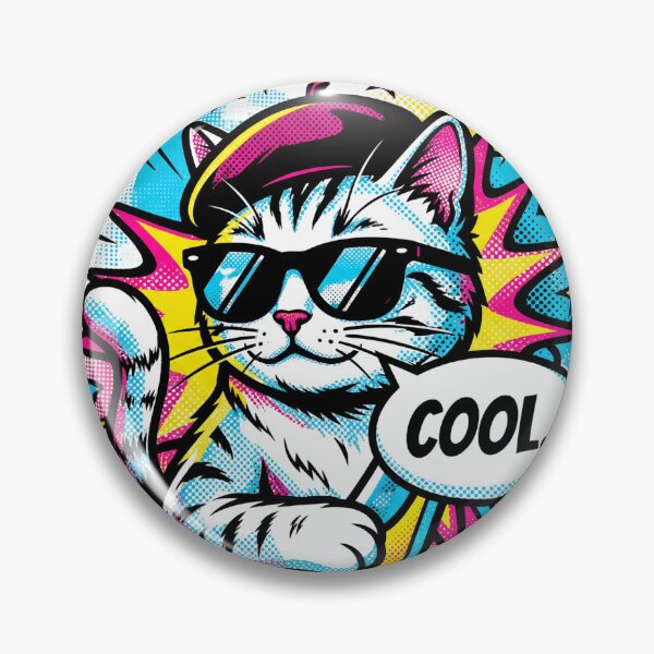Item preview, Retro Pop Art Cool Cat with Beret and Sunglasses Comic Explosion designed and sold by MoonlitDoodles1.