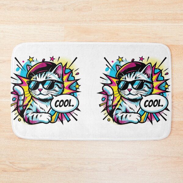 Item preview, Retro Pop Art Cool Cat with Beret and Sunglasses Comic Explosion designed and sold by MoonlitDoodles1.