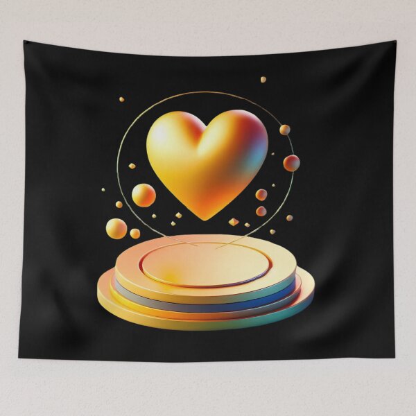 Item preview, Golden 3D Heart Podium designed and sold by Khadigadesings.