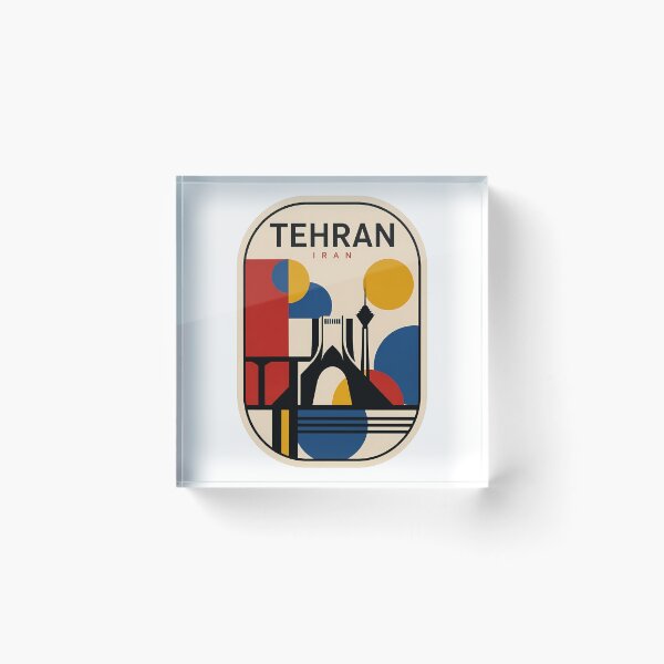 Item preview, Tehran Iran Retro Geometric Cityscape Azadi Tower designed and sold by k3rstman1.