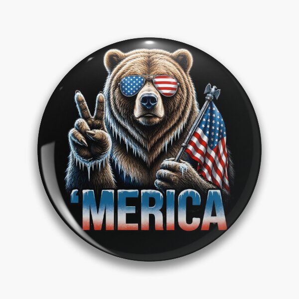 Item preview, Frozen Freedom Bear Shirt | Patriotic Grizzly Bear USA Flag Ice America 4th of July Gift Design designed and sold by WearVerse440.