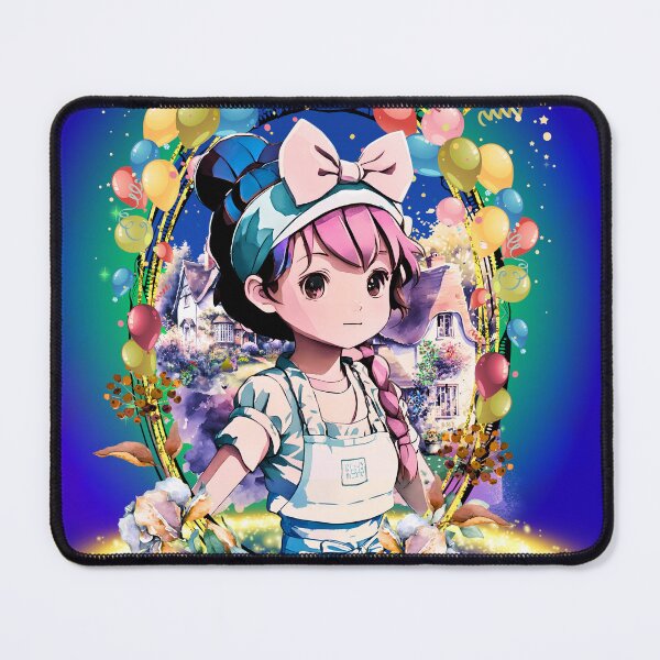 Item preview, Whimsical Cottagecore Anime Girl Village Poster designed and sold by AXENT Designs.