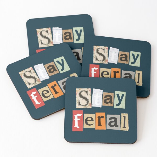 Item preview, Stay Feral Funny Collage Typography designed and sold by NosandEdgy.