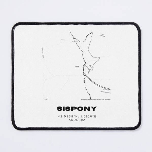 Item preview, Sispony Map Print | Minimalist Road Map of Sispony, Andorra designed and sold by RM-Journey.