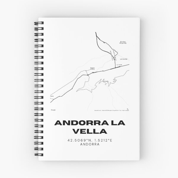 Item preview, Andorra la Vella Map Print | Minimalist Road Map of Andorra's Capital designed and sold by RM-Journey.