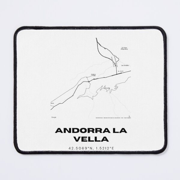 Item preview, Andorra la Vella Map Print | Minimalist Road Map of Andorra's Capital designed and sold by RM-Journey.