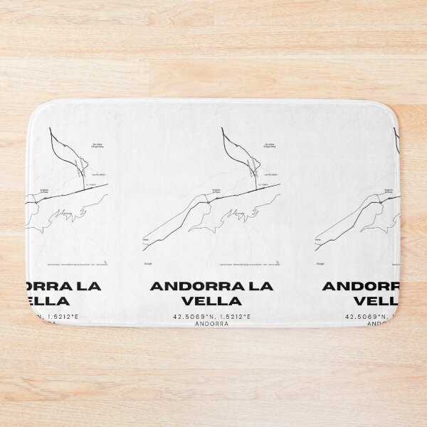 Item preview, Andorra la Vella Map Print | Minimalist Road Map of Andorra's Capital designed and sold by RM-Journey.