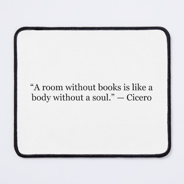 Item preview, A Room Without Books Is Like a Body Without a Soul Cicero Quote Typography designed and sold by The Prose Atelier.