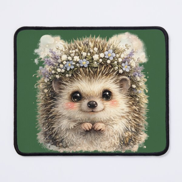 Item preview, Floral Crown Hedgehog Watercolor Cottagecore Woodland Animal designed and sold by MagicMakerPh⭐⭐⭐⭐⭐.