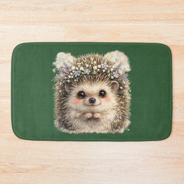 Item preview, Floral Crown Hedgehog Watercolor Cottagecore Woodland Animal designed and sold by MagicMakerPh.