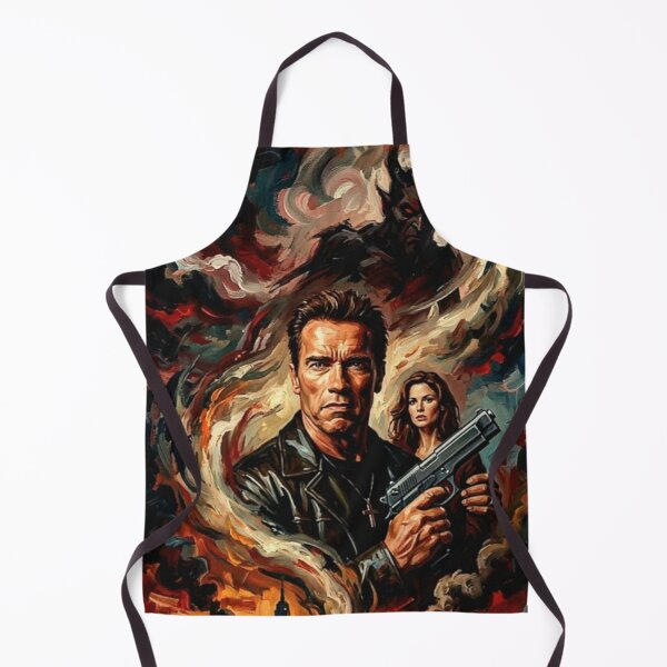 Item preview, End of Days Arnold Schwarzenegger Retro Action Horror Movie Art Poster designed and sold by Art's Diner.