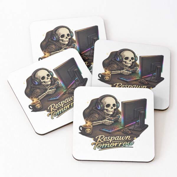 Item preview, Respawn Tomorrow Skeleton Gamer – Funny Sleep Deprived Gaming Quote Graphic designed and sold by Northern Glow Art.