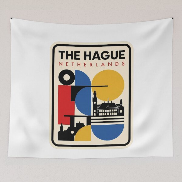 Item preview, The Hague Netherlands Retro Geometric Cityscape designed and sold by k3rstman1.