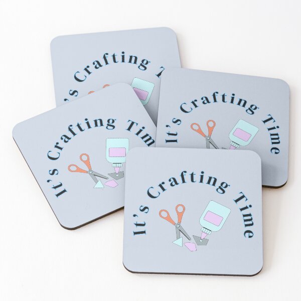 Item preview, It's Crafting Time Text Art Stickers Prints Posters Wall Art Magnet Home Coffee Cup Decoration TShirt Stationary Notebook Magnet Hat Kitchen Work School Office Redbubble Shop designed and sold by Saritas Boutique Shop.