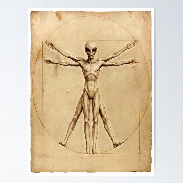 Item preview, Alien Davinci Vitruvian Man designed and sold by AliensIRL.