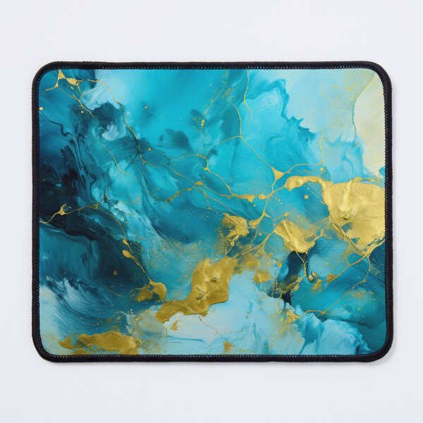 Item preview, Sky Blue And Teal Abstract With Golden Accents  designed and sold by DEC02.