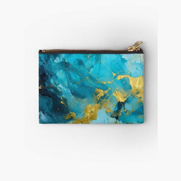 Item preview, Sky Blue And Teal Abstract With Golden Accents  designed and sold by DEC02.