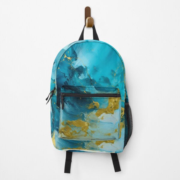 Item preview, Sky Blue And Teal Abstract With Golden Accents  designed and sold by DEC02.