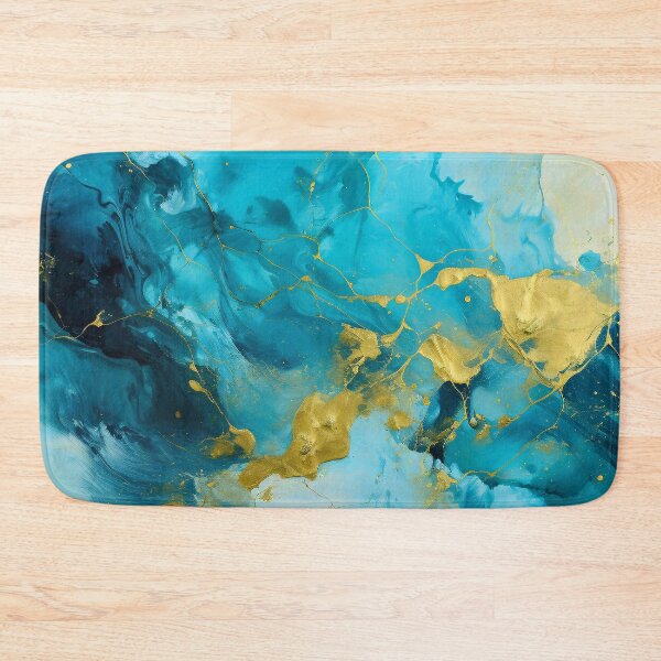 Item preview, Sky Blue And Teal Abstract With Golden Accents  designed and sold by DEC02.