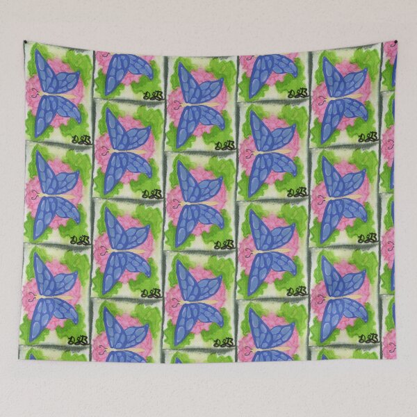 Item preview, Blue Butterfly on Pink Flower designed and sold by Sagebrush Montana.
