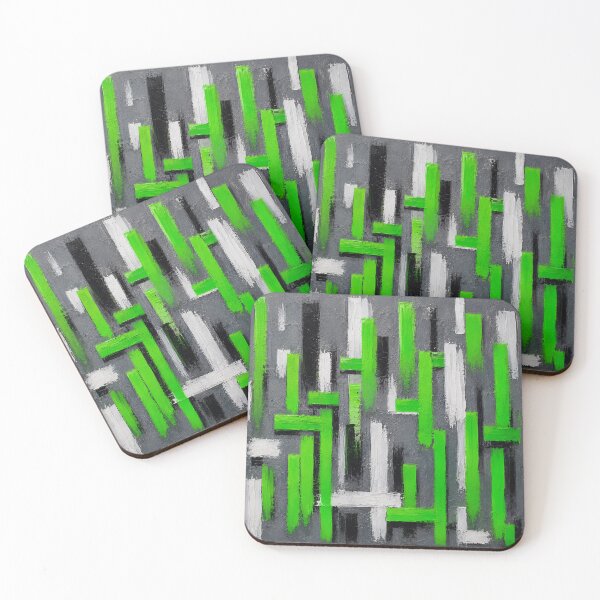 Item preview, Structure Green – Abstract Geometric Impasto Wall Art designed and sold by Ingorgia.