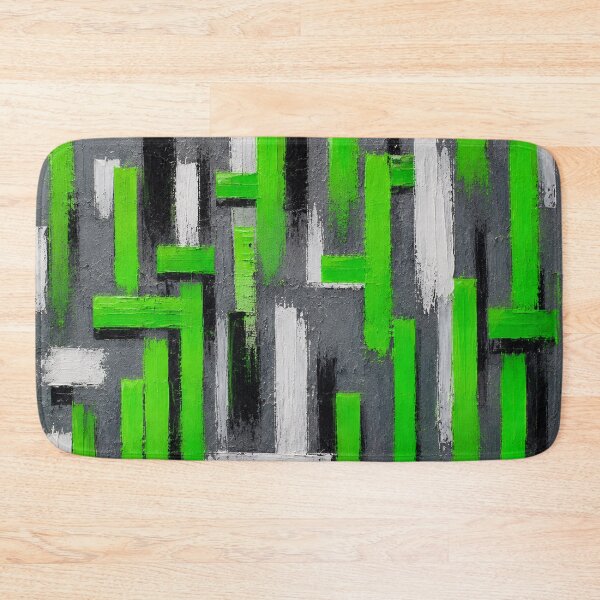 Aperçu de l'œuvre Structure Green – Abstract Geometric Impasto Wall Art créée et vendue par Ingorgia Studio.