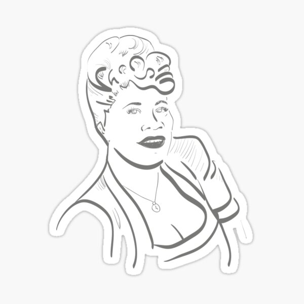 "Ella Fitzgerald Line Art" Sticker for Sale by ellapraisner Redbubble