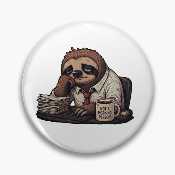 Item preview, Not A Morning Person Sloth Funny Office Burnout Work Graphic T-Shirt designed and sold by GreennieArt.
