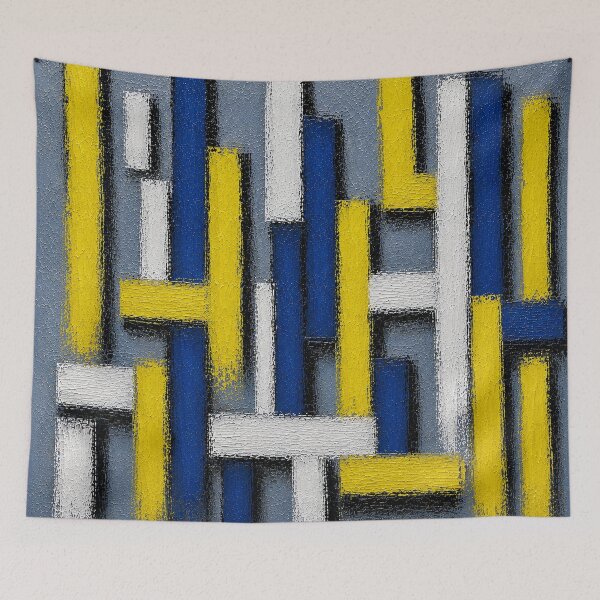 Item preview, Structure Lemon – Abstract Geometric Impasto Wall Art designed and sold by Ingorgia Studio.