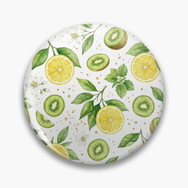 Item preview, Lemon & Kiwi Watercolor Seamless Pattern – Fresh Citrus and Tropical Fruit Botanical Design designed and sold by The Sticker Treasury.