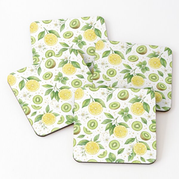 Item preview, Lemon & Kiwi Watercolor Seamless Pattern – Fresh Citrus and Tropical Fruit Botanical Design designed and sold by The Sticker Treasury.